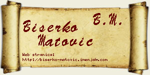 Biserko Matović vizit kartica